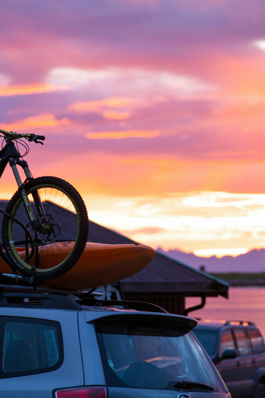 a bicycle on top of a boat