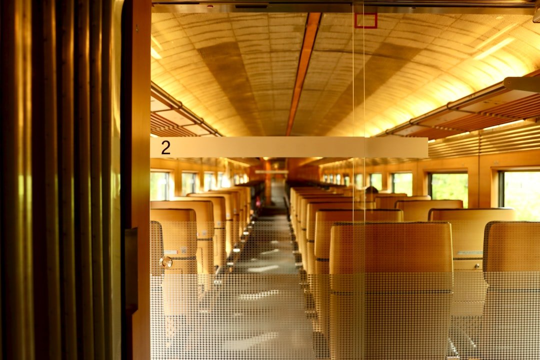 brown wooden bench inside building