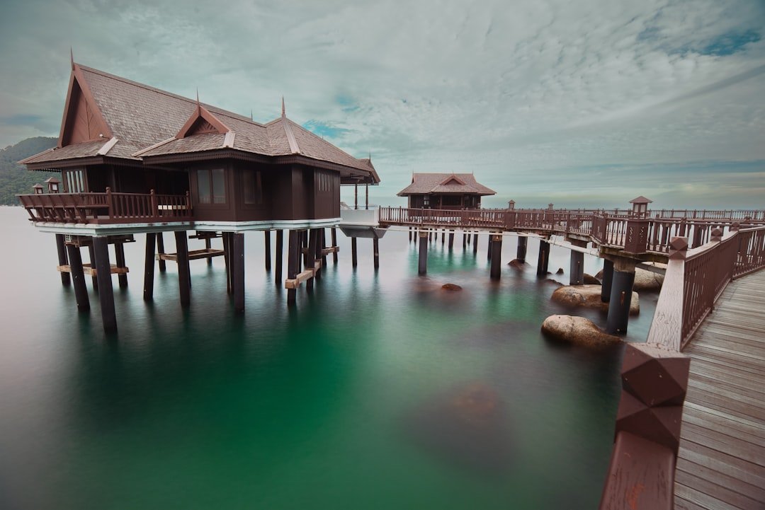 a dock with a building on it
