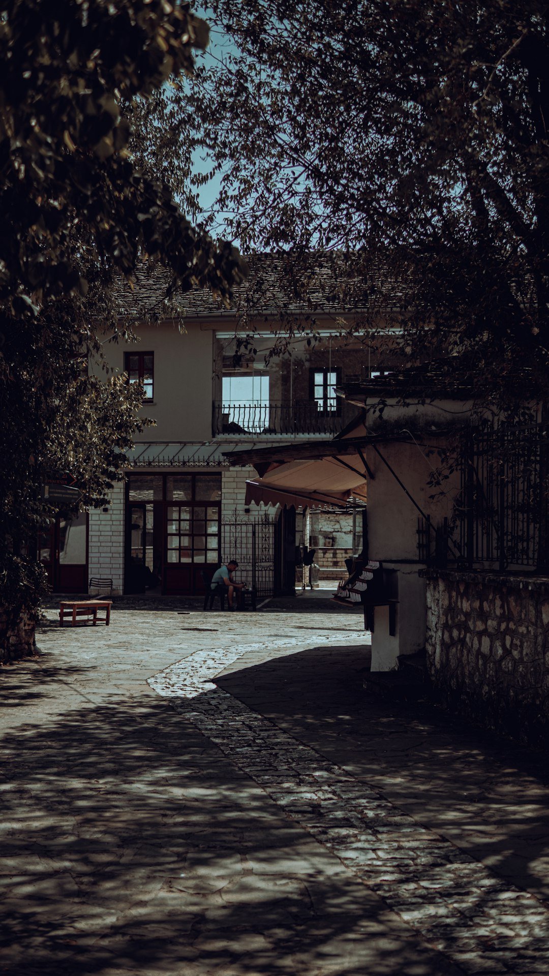 a building with a large courtyard