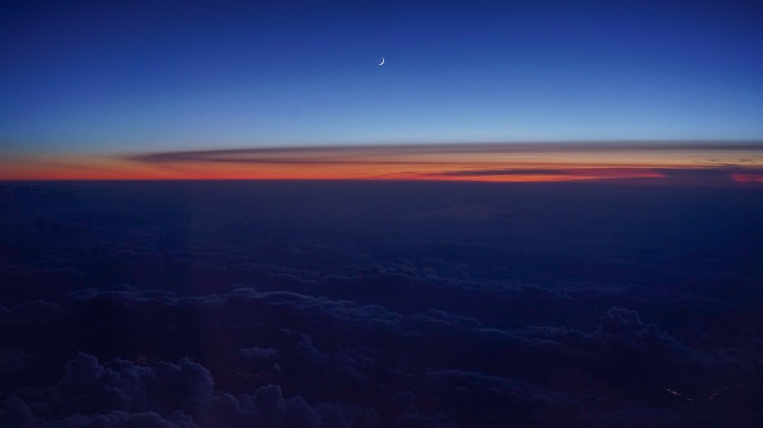 aerial view above the clouds