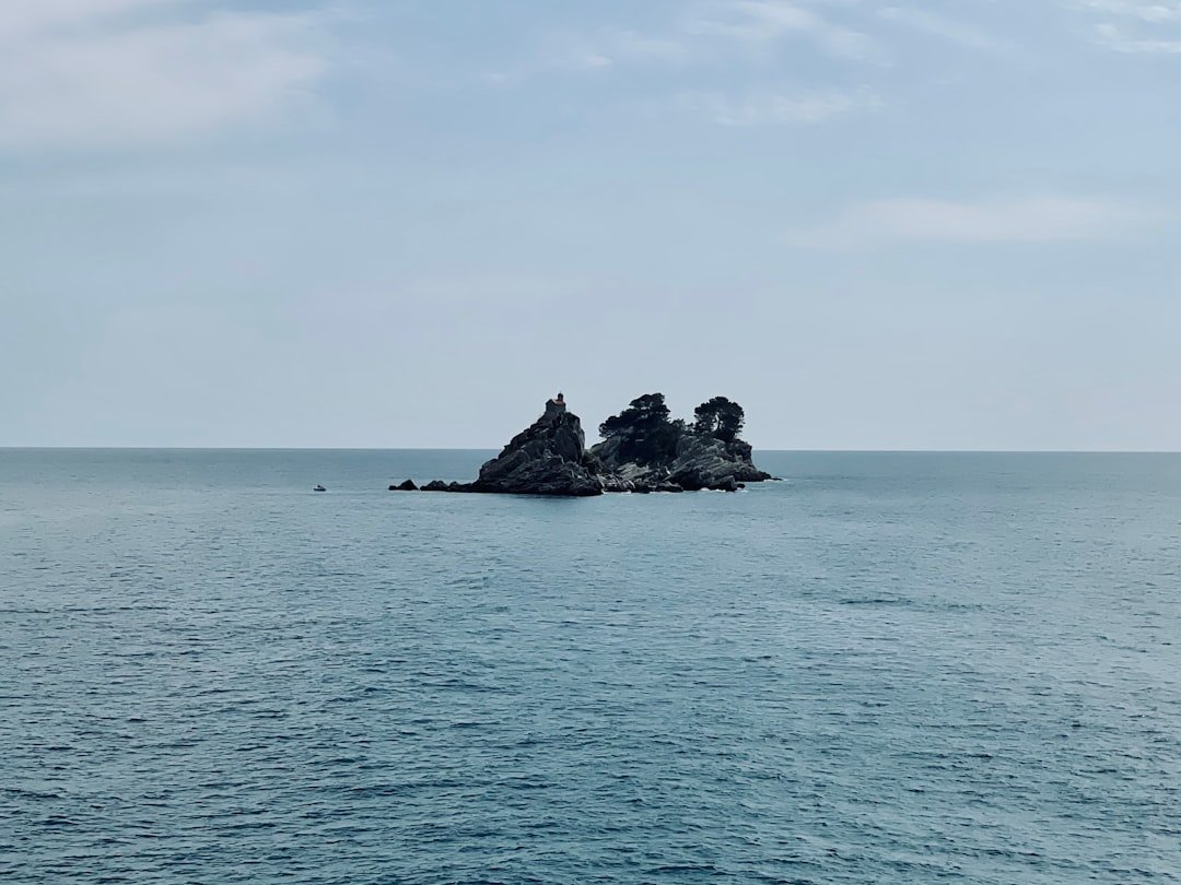 a small island in the middle of the ocean